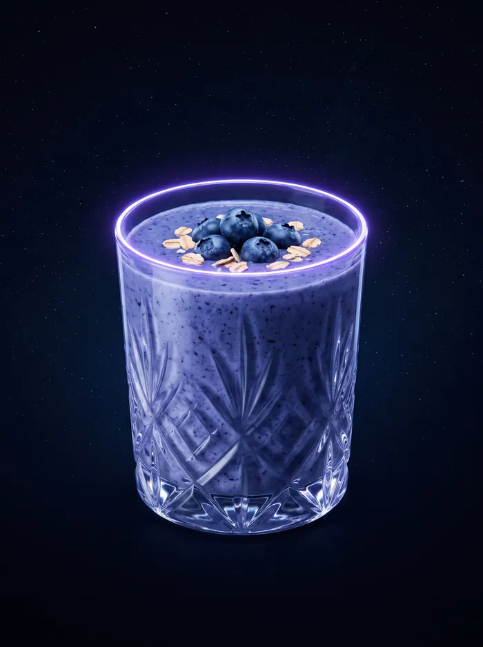 Heidelbeer-Smoothie in Violett.