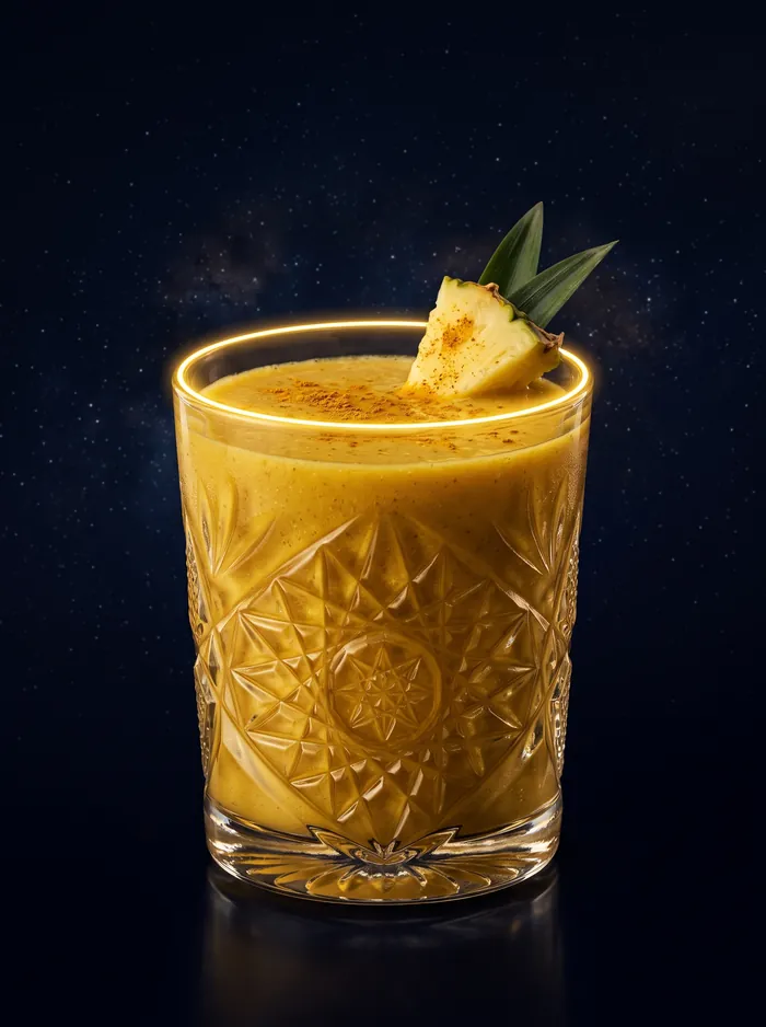 Gelber Ananas-Kurkuma-Smoothie.