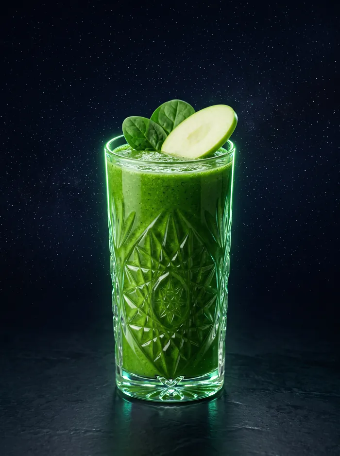 Grüner Smoothie im Glas.