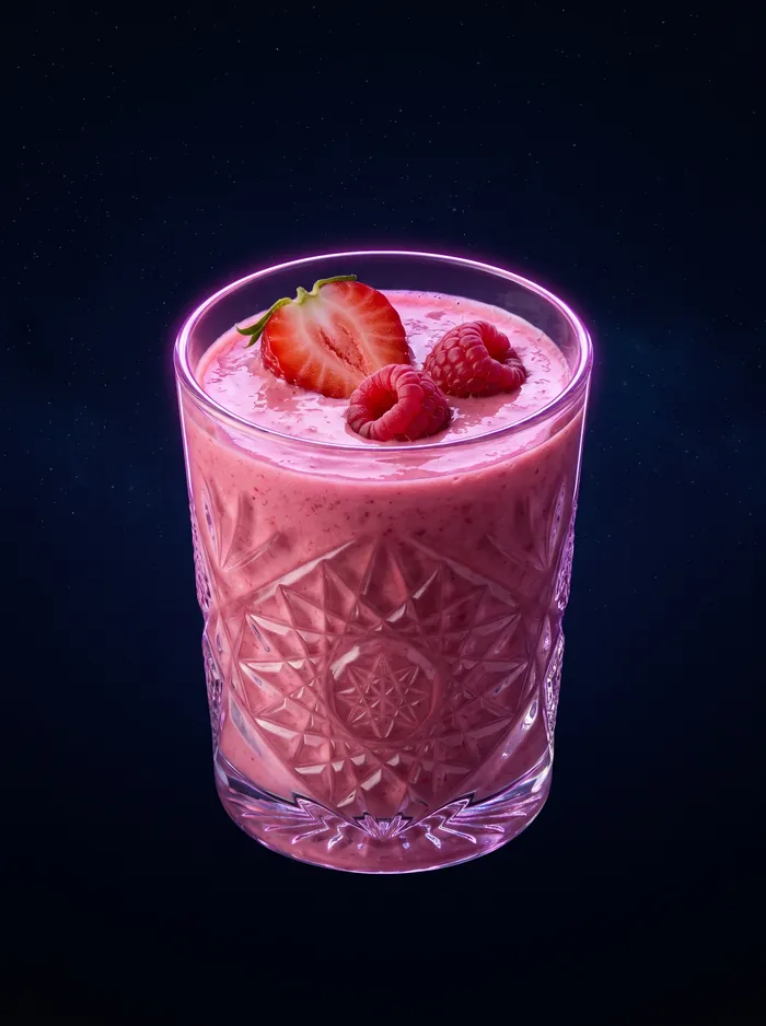 Erdbeer-Smoothie in Rosa.