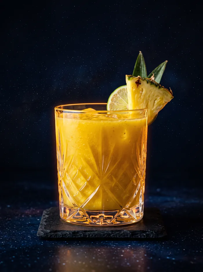 Mango-Smoothie in Gelb.